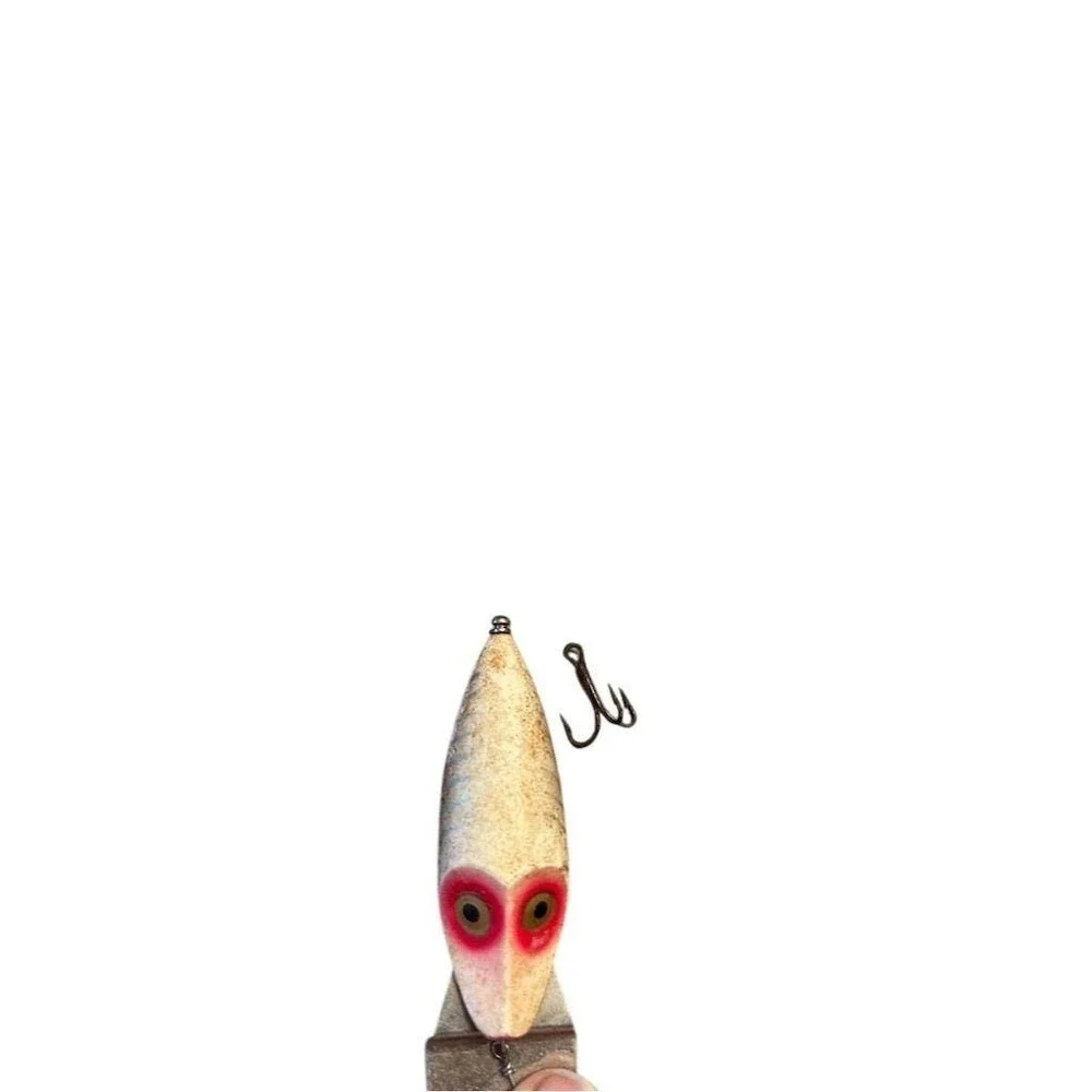 Heddon River-Runt-Spook Fishing Lure Vintage Sinking White Red With Box Catalog